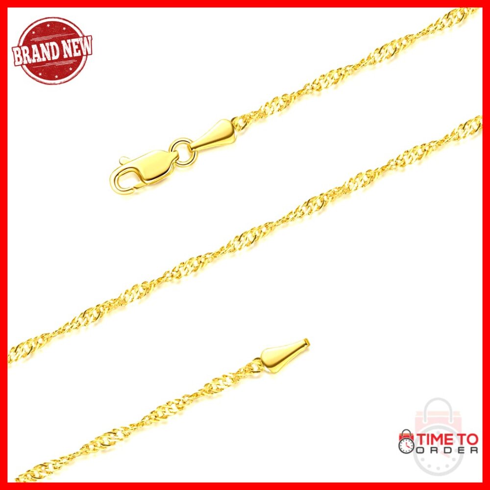 14k Gold Plated Chain Necklace Delicate Twist Dainty Minimal Chic Jewelry